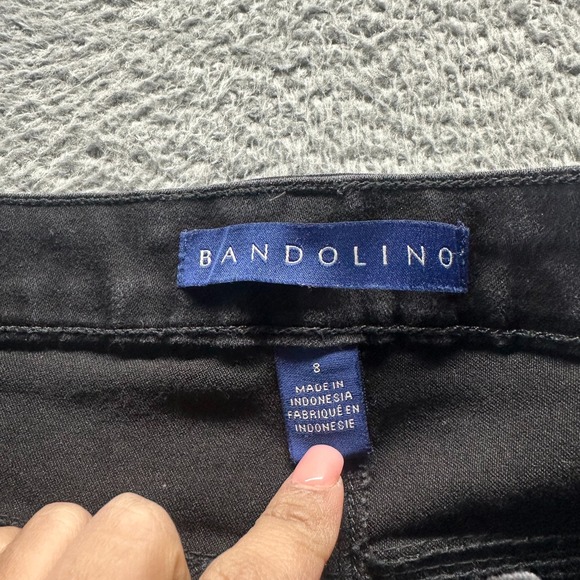 Bandolino Amy Jeans Womens 8 Black Cotton Denim Straight Leg Stretch Workwear - Picture 4 of 12